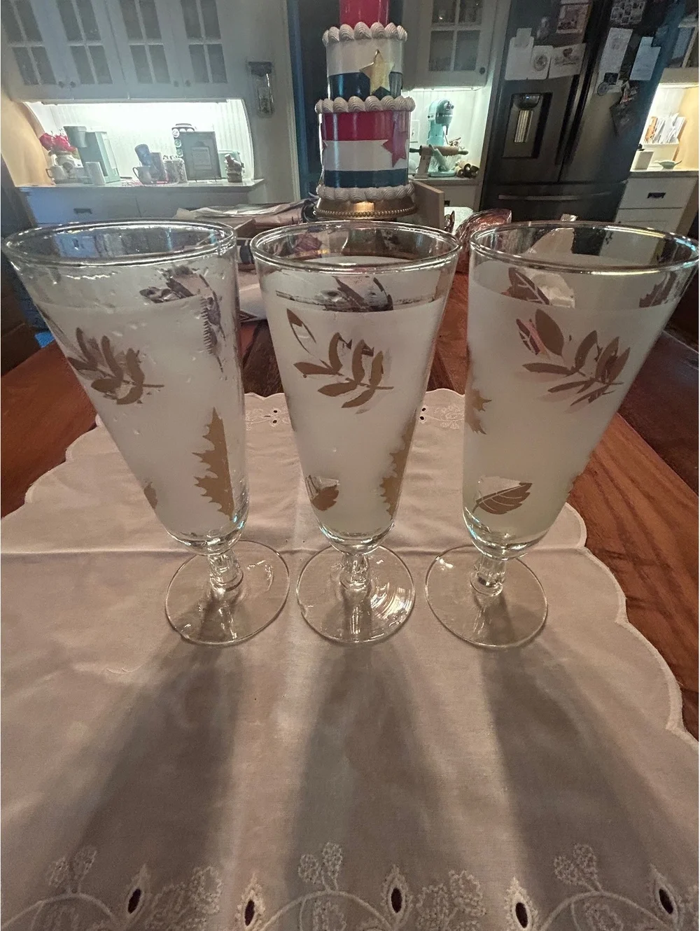 Vintage Libbey Golden Foliage Pilsner Glasses (Set of 3)